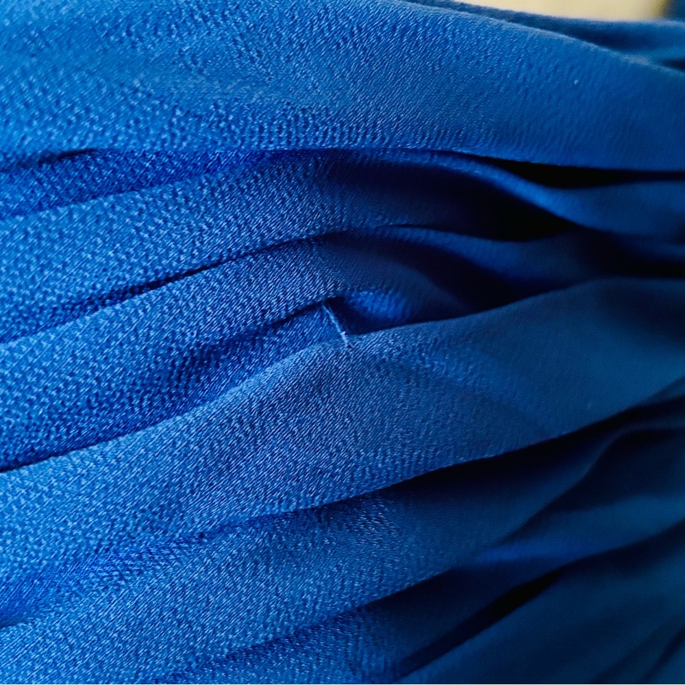 Bill Levkoff Sample Size US 12 One Shoulder Blue Wrap Detail Formal Mini Dress - Picture 12 of 15